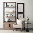 Mercana Braxton Light Brown Wood and Iron Three Shelf Shelving Unit