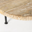 Mercana Cedric Round Light Brown Wood w/ Black Metal Legs Decorative Display Stand