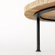 Mercana Cedric Round Light Brown Wood w/ Black Metal Legs Decorative Display Stand