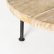 Mercana Cedric Round Light Brown Wood w/ Black Metal Legs Decorative Display Stand