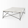 Mercana Lorlei White Marble Top W/ X-Shaped Gray Iron Base Coffee Table