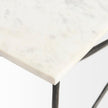 Mercana Lorlei White Marble Top W/ X-Shaped Gray Iron Base Coffee Table