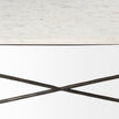Mercana Lorlei White Marble Top W/ X-Shaped Gray Iron Base Coffee Table