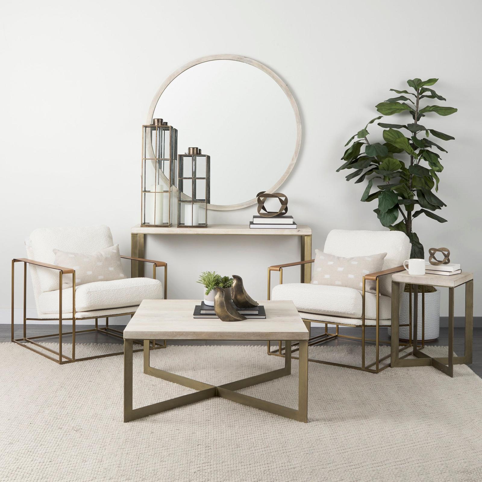 Mercana Faye Metal Base Square Coffee Table