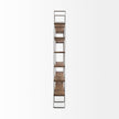 Mercana Taunton Medium Brown Wood W/ Antique Nickel Metal Frame 6 Tier Shelving Unit