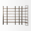 Mercana Taunton Medium Brown Wood W/ Antique Nickel Metal Frame 6 Tier Shelving Unit