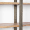 Mercana Taunton Medium Brown Wood W/ Antique Nickel Metal Frame 6 Tier Shelving Unit