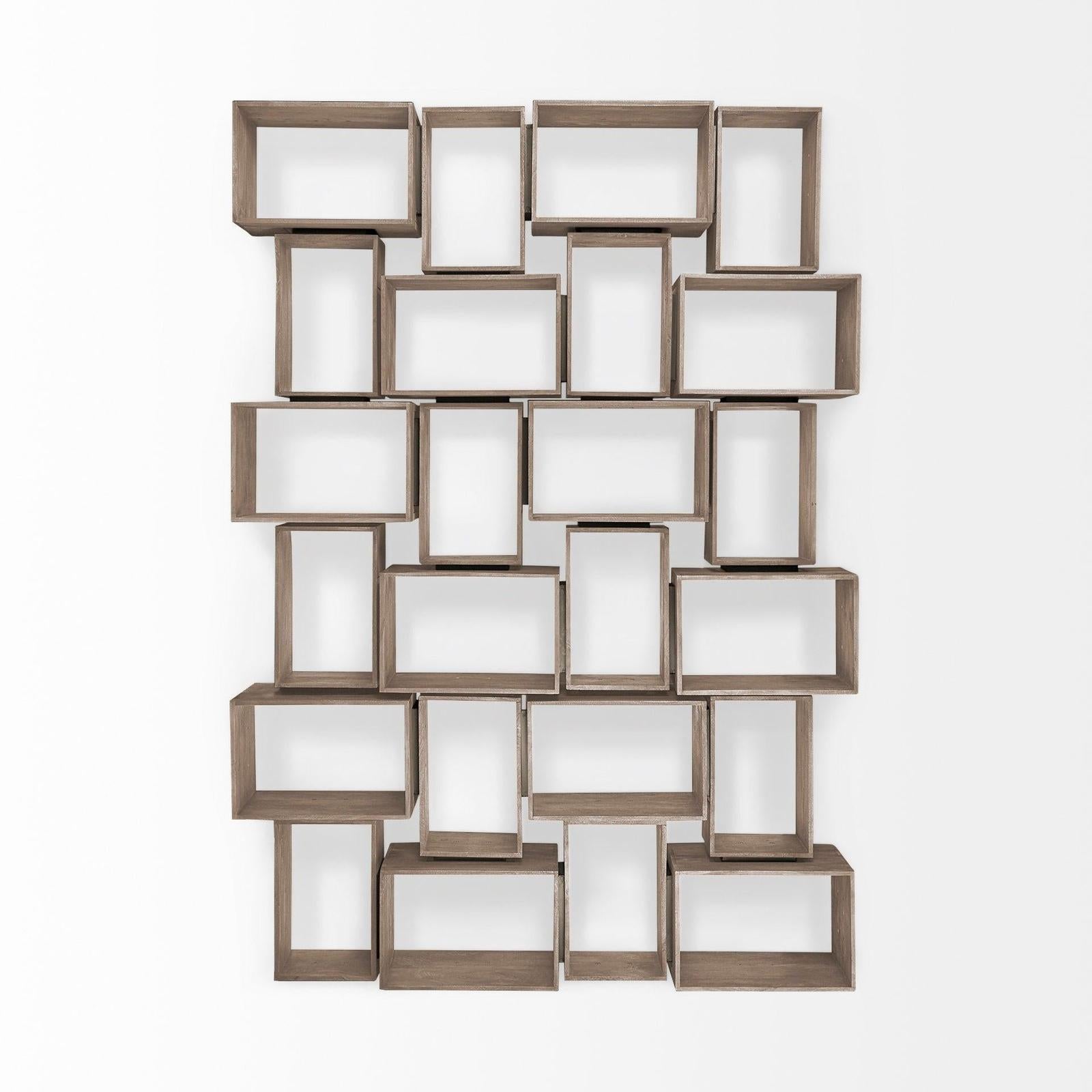 Mercana Simul Light Brown Wood Modular Shelving Unit- Set of 2 Clearance