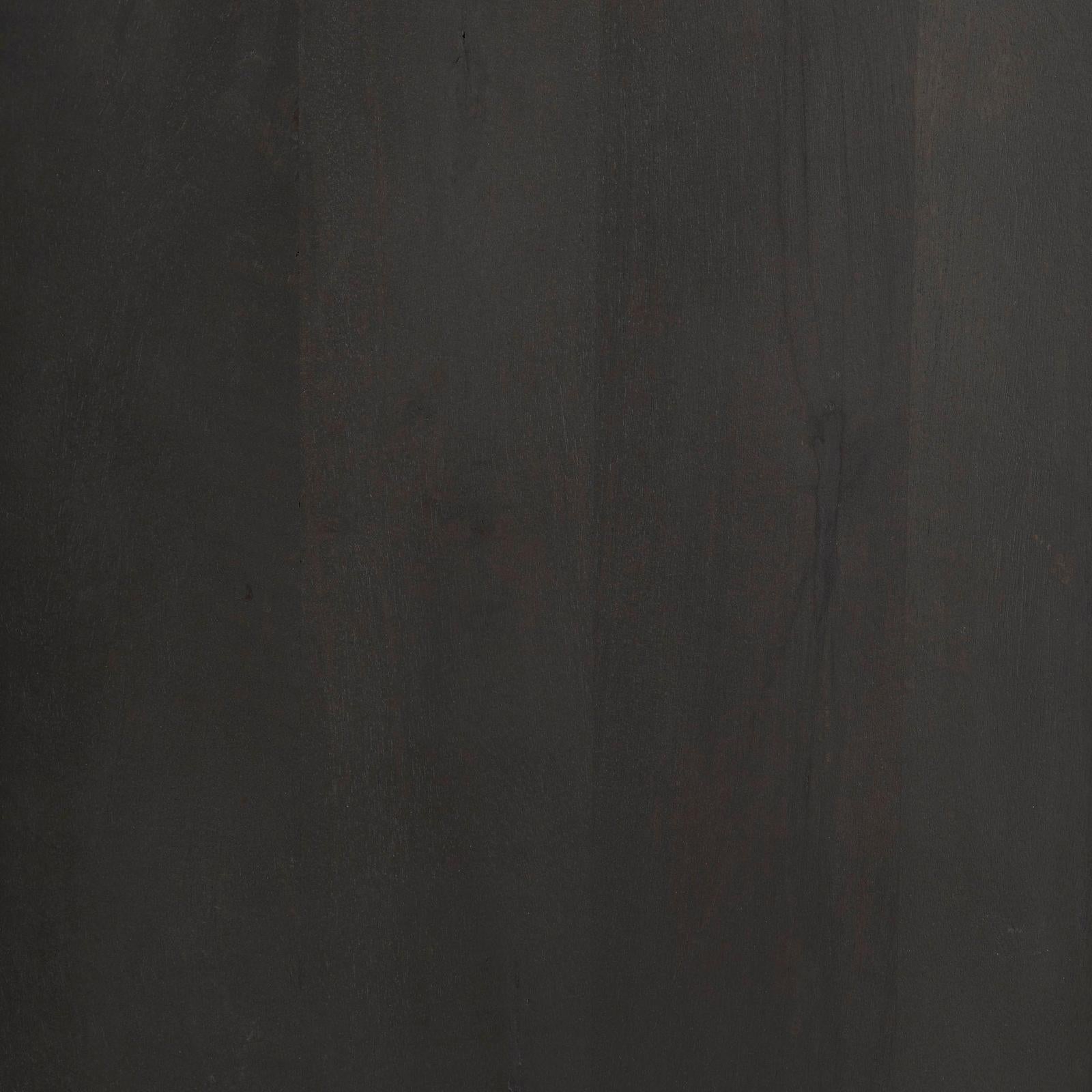 Mercana Divina Black-Brown Wood w/ White Marble Top and Black Metal Base 1 Drawer Side Table