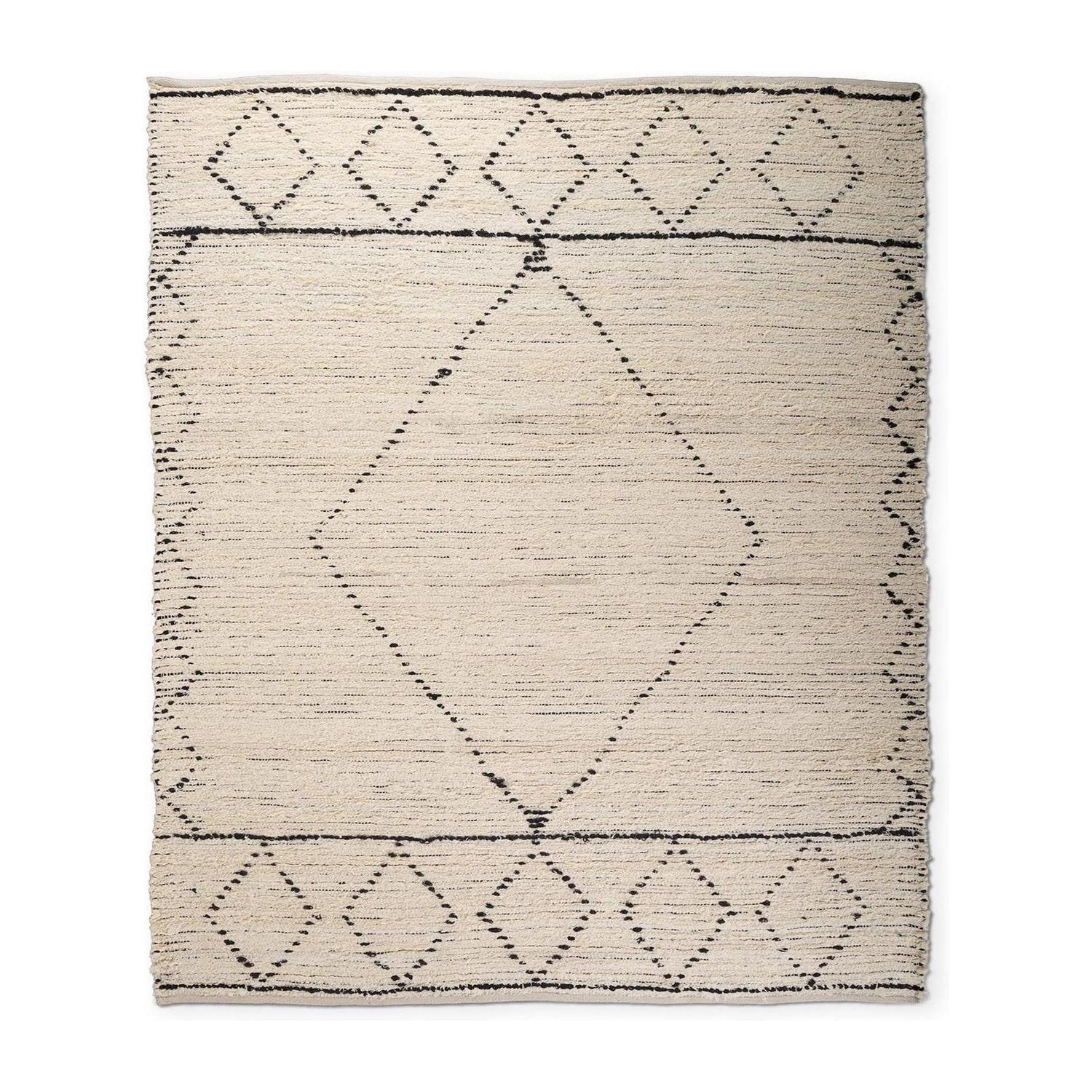 Mercana Calvert 8x10 Gray Cotton Hand Woven Diamond Patterned Rug