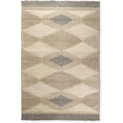 Mercana Emory Gray Wool Hand Woven Diamond Patterned Rug