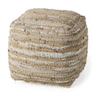Mercana Aadhya Leather and Cotton Pouf