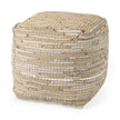 Mercana Aalia Leather and Jute Pouf