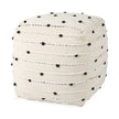 Mercana Amaira Cream/Black/White patterned Wool and Cotton Pouf