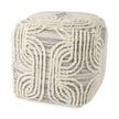 Mercana Amaya Cream/Black/Gray Wool and Cotton Pouf