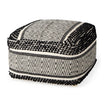 Mercana Garima Black/White Wool and Cotton Patterned Pouf Clearance
