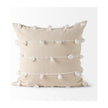 Mercana Erica Cream With White Detail Decorative Pillow Cover Clearance
