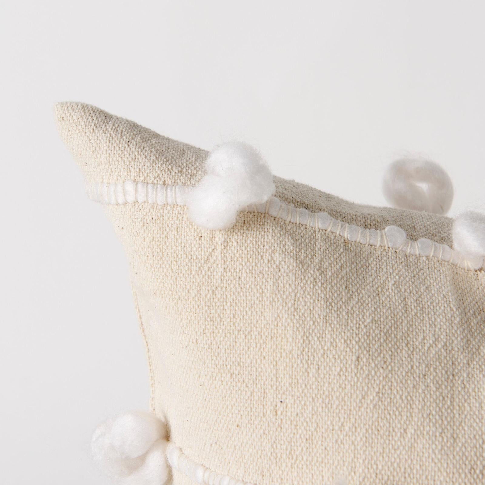 Mercana Erica Cream With White Detail Decorative Pillow Cover Clearance