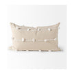 Mercana Erica Cream With White Detail Decorative Pillow Cover Clearance