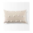 Mercana Erica Cream With White Detail Decorative Pillow Cover Clearance