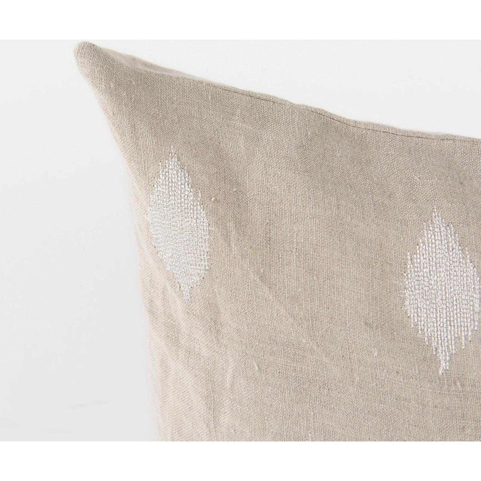 Mercana Enya Beige and Cream Fabric Patterned Decorative Pillow Cover