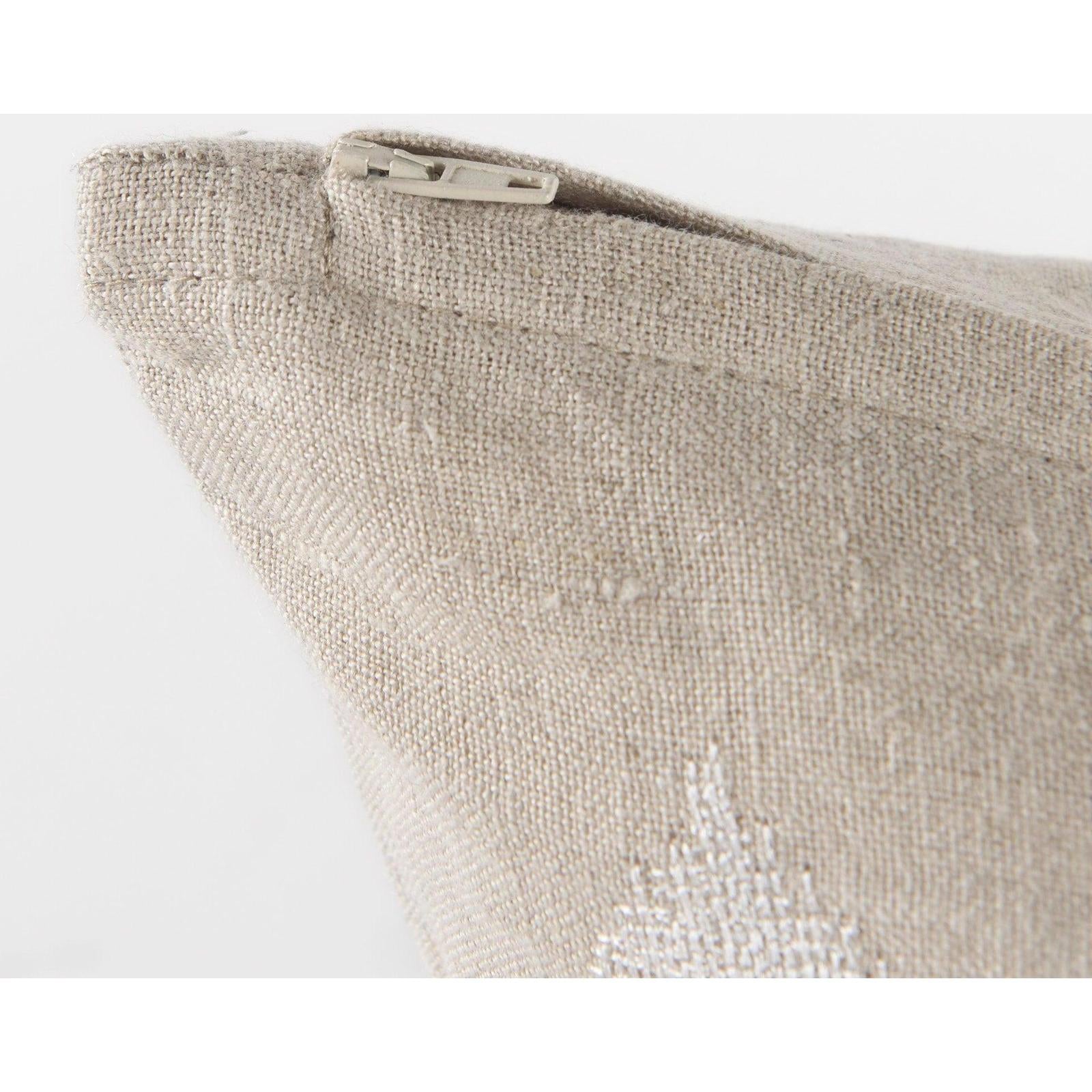 Mercana Enya Beige and Cream Fabric Patterned Decorative Pillow Cover