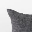 Mercana Sibyl Black Fabric Striped and White Fringed Decorative Pillow Cover