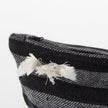 Mercana Sibyl Black Fabric Striped and White Fringed Decorative Pillow Cover