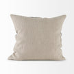 Mercana Raquel Beige and Black Fabric Plaid Decorative Pillow Cover
