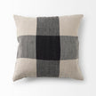 Mercana Raquel Beige and Black Fabric Plaid Decorative Pillow Cover