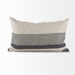 Mercana Thalia Black and Beige Fabric Striped and Fringed Decorative Pillow Cover Clearance