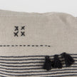 Mercana Thalia Black and Beige Fabric Striped and Fringed Decorative Pillow Cover Clearance
