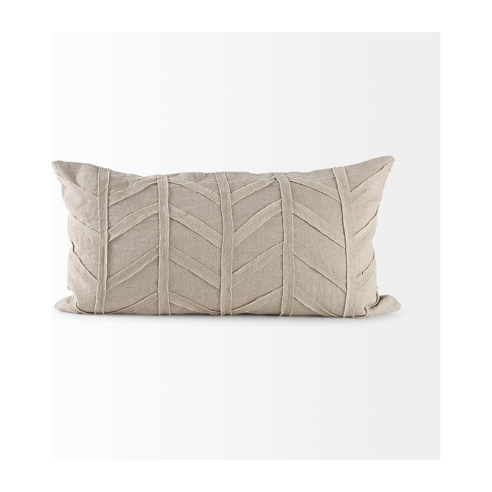 Mercana Ivivva Beige Fabric Textured Decorative Pillow Cover Clearance
