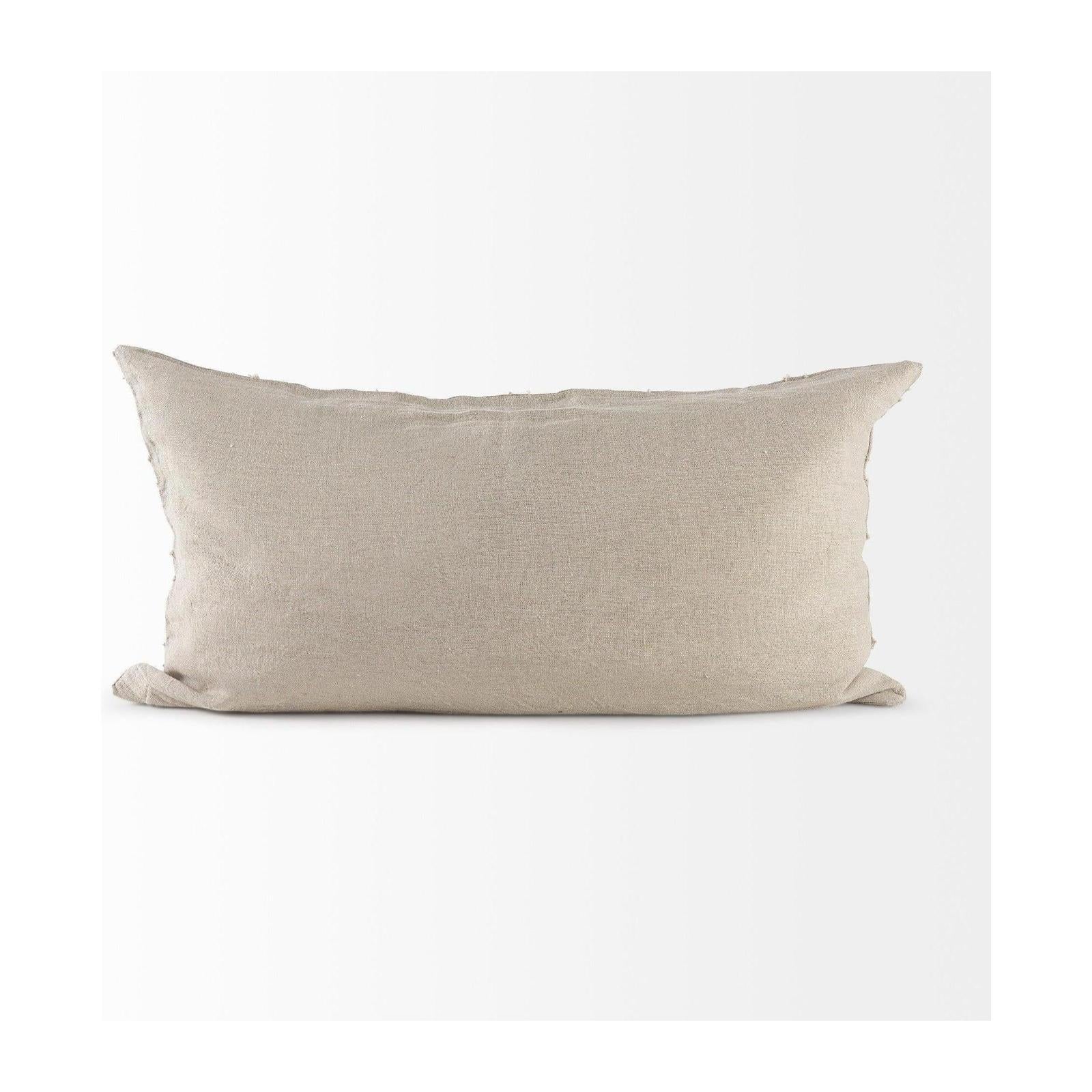Mercana Ivivva Beige Fabric Textured Decorative Pillow Cover Clearance