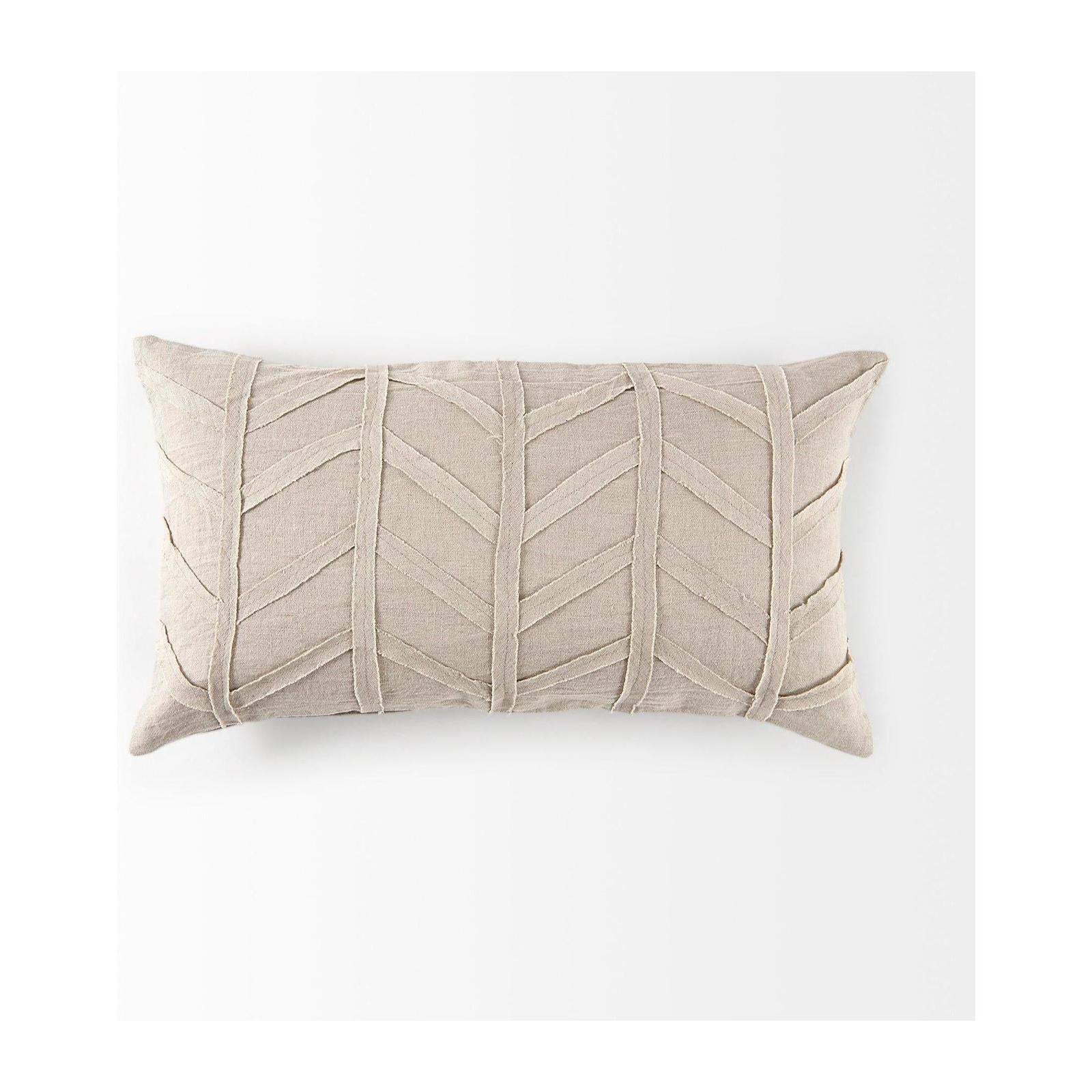 Mercana Ivivva Beige Fabric Textured Decorative Pillow Cover Clearance