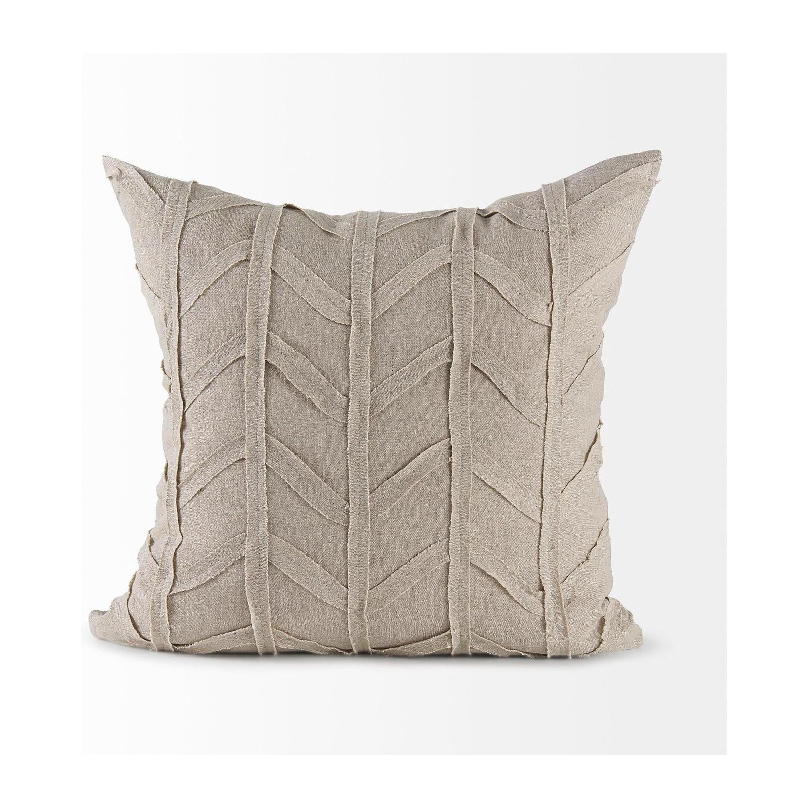 Mercana Ivivva Beige Fabric Textured Decorative Pillow Cover Clearance