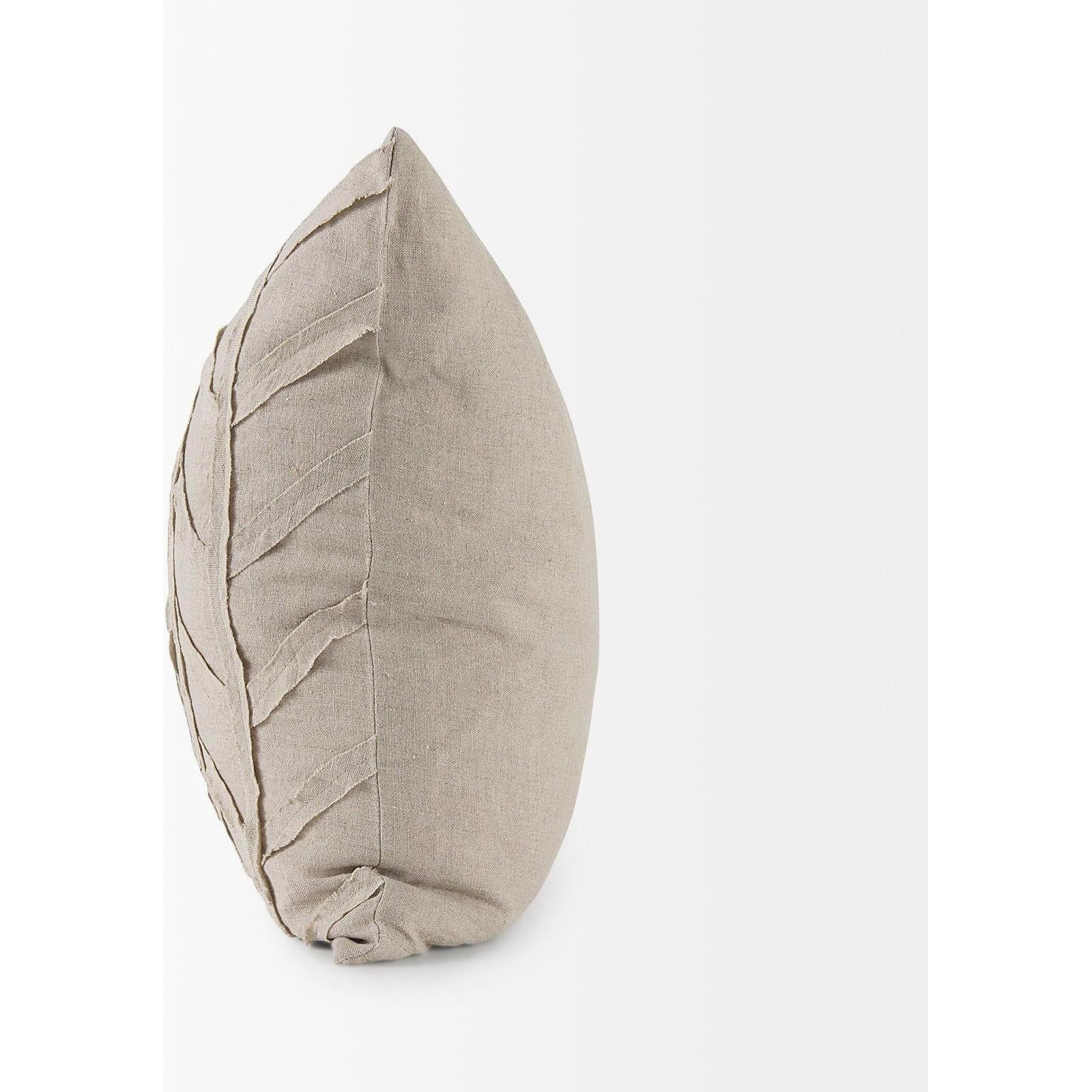 Mercana Ivivva Beige Fabric Textured Decorative Pillow Cover Clearance