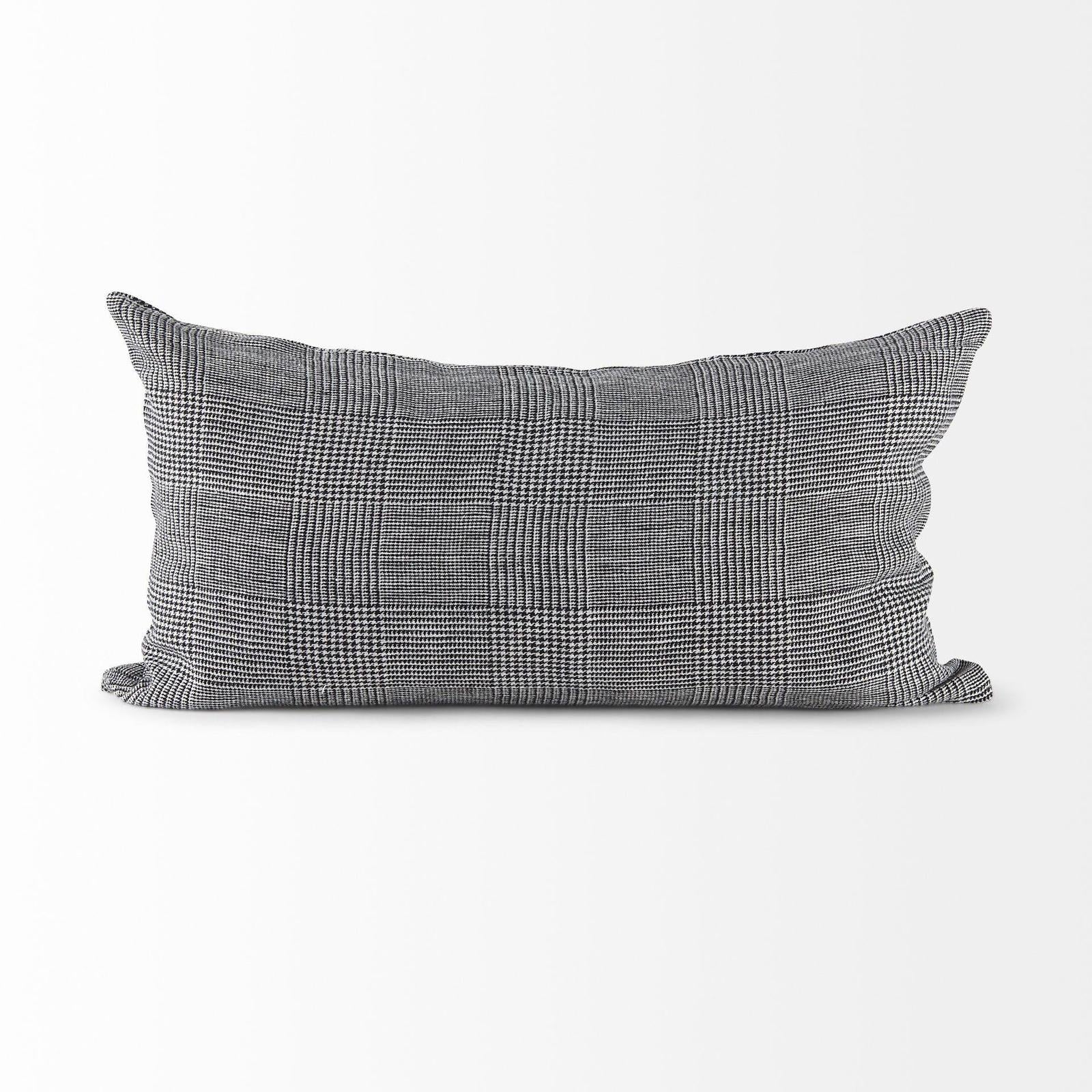 Mercana Ramone White and Black Fabric Decorative Pillow Cover Clearance
