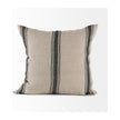 Mercana Hattie Beige and Black Fabric Striped Decorative Pillow Cover