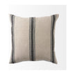 Mercana Hattie Beige and Black Fabric Striped Decorative Pillow Cover