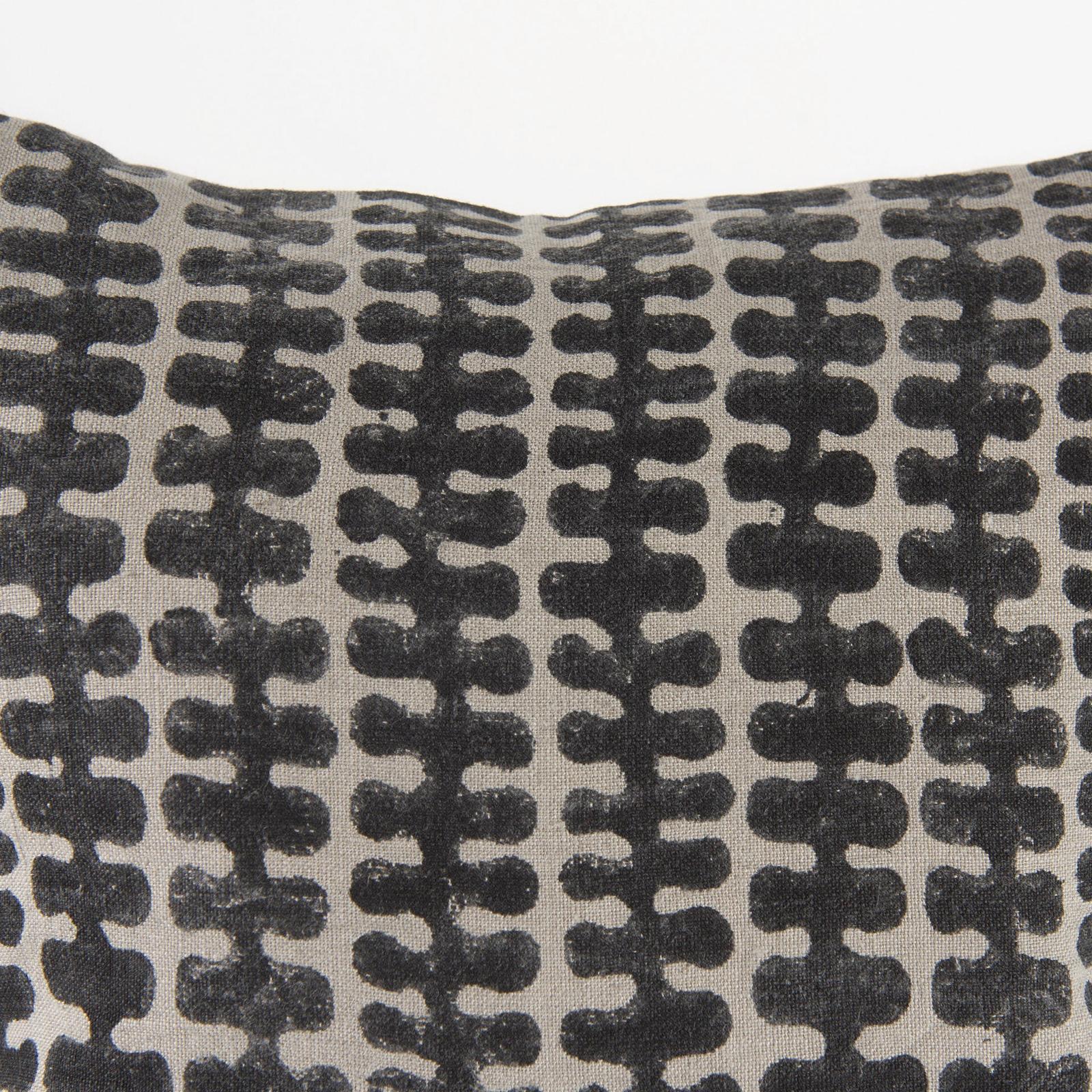 Mercana Miriam Beige and Black Fabric Patterned Decorative Pillow Cover