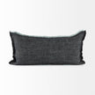 Mercana Malia Black and Teal Fabric Fringed Decorative Pillow Cover