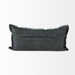 Mercana Malia Black and Teal Fabric Fringed Decorative Pillow Cover
