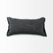 Mercana Malia Black and Teal Fabric Fringed Decorative Pillow Cover