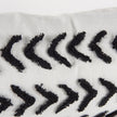 Mercana Kimia White and Black Fabric Herringbone and Fringed Decorative Pillow Cover Clearance