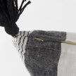 Mercana Kimia White and Black Fabric Herringbone and Fringed Decorative Pillow Cover Clearance
