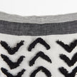 Mercana Kimia White and Black Fabric Herringbone and Fringed Decorative Pillow Cover Clearance