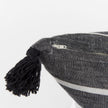 Mercana Kimia White and Black Fabric Herringbone and Fringed Decorative Pillow Cover Clearance