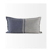 Mercana Aubrielle Gray and Blue Fabric Color Blocked Decorative Pillow Cover Clearance