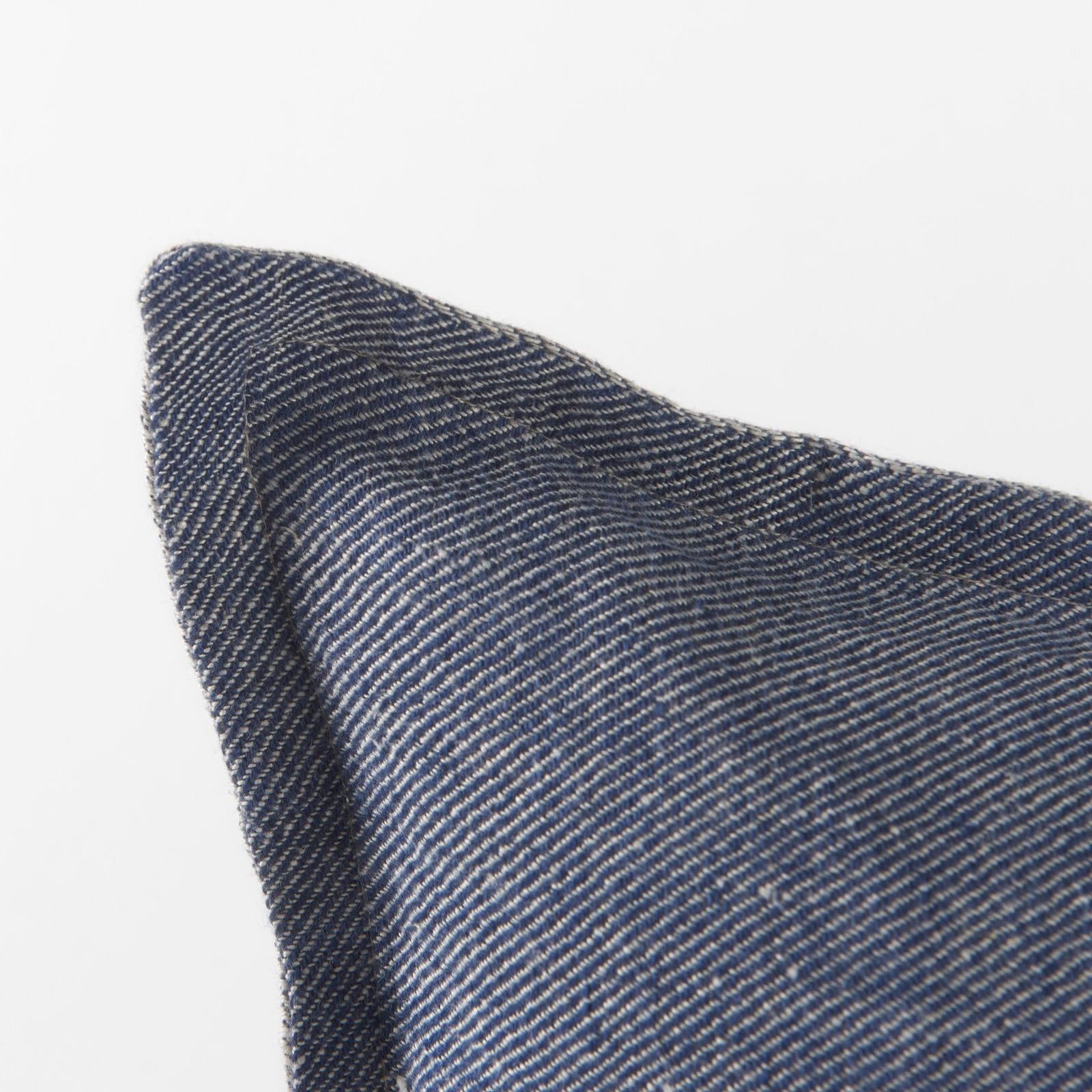 Mercana Aubrielle Gray and Blue Fabric Color Blocked Decorative Pillow Cover Clearance